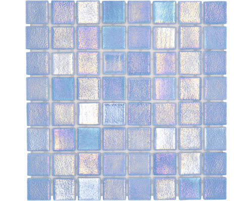 Glasmosaik VP55381PUR Quadrat ECO Shell AIR 38 PUR 31,6x31,6cm Mosaikfliese mit quadratischen, hellen Glassteinen
