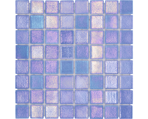 Glasmosaik VP55382PUR Quadrat ECO Shell AZURE 38 PUR 31,6x31,6cm Mosaikfliese aus Glas mit quadratischen Elementen