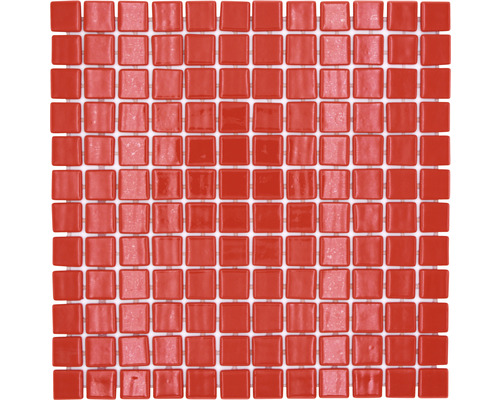 Glasmosaik VP25808PUR Quadrat ECO LISOS red 25 PUR 31,6x31,6cm Quadratisches Mosaikfliesen-Netz mit kleinen quadratischen Steinen