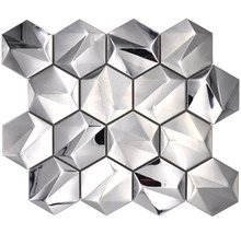 Mosaikfliese aus Metall in Hexagonform