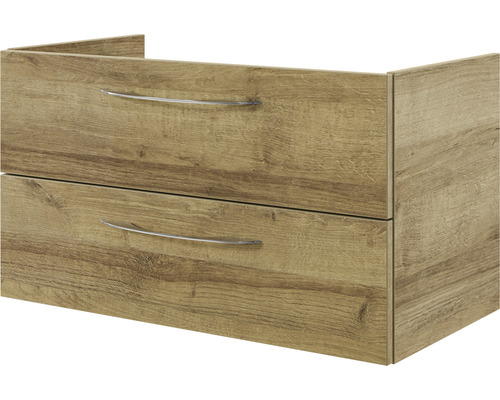 Waschtischunterschrank mit zwei Schubladen und Metallgriffen