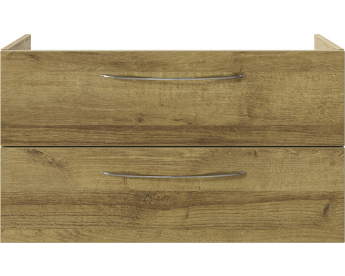 Waschbeckenunterschrank mit zwei Schubladen und Griffen