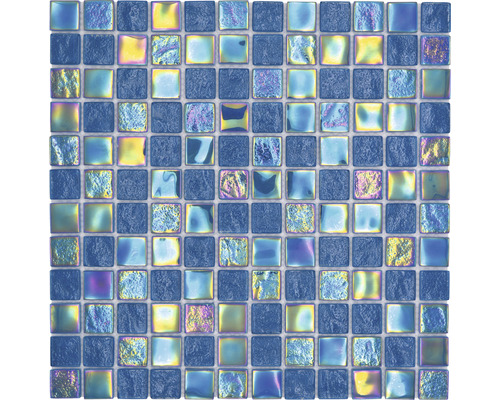 Glasmosaik CM S363 Quadrat Crystal mix Shell AZURE 25, 30 x 30 cm Mosaikfliese aus Glas