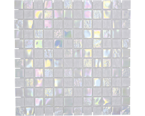 Glasmosaik CM S100 Quadrat Crystal mix Shell MYSTIC 25, 30 x 30 cm Quadratische Glasmosaikfliese für Wand und Boden