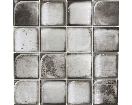 Glasmosaik XCM CS04 Quadrat Crystal Cement Style grey 29,8x29,8cm Mosaikfliesen aus Glas für den Innenbereich