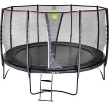 Rundes Gartentrampolin mit Sicherheitsnetz und Leiter