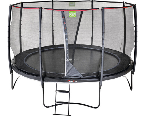 Rundes Gartentrampolin mit Sicherheitsnetz und Leiter