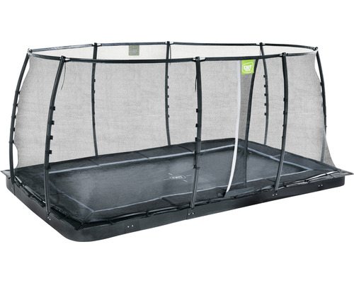 Rechteckiges ebenerdiges Trampolin mit Sicherheitsnetz