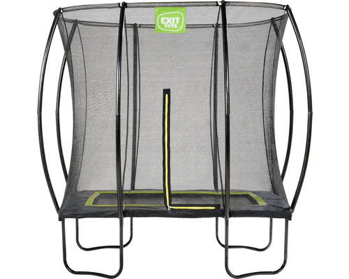 EXIT Silhouette Trampolin mit Sicherheitsnetz 214 x 153 cm schwarz Rechteckiges Gartentrampolin mit Sicherheitsnetz