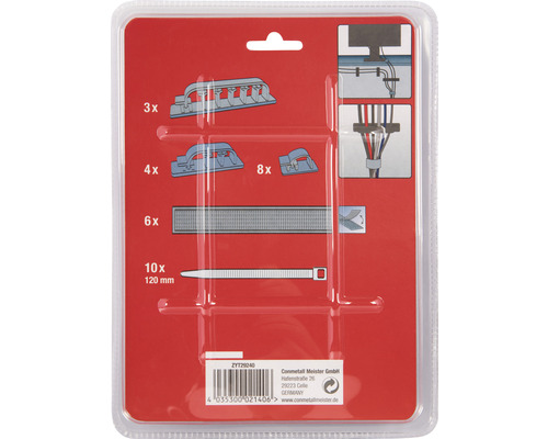 Kabelmanagement Set mit Kabelbindern und Kabelhalterungen