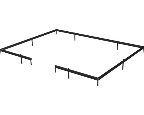 Fundament Juliana Grand Oase 25,6 m² 583 x 439 cm schwarz Bettrahmen aus Metall mit Füßen