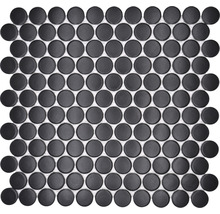 Keramikmosaik Knopf 92G Knopf uni schwarz matt 31,2x33cm
