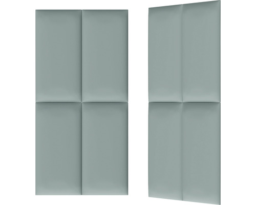 Zwei graue Wandpaneele mit vier rechteckigen Abschnitten