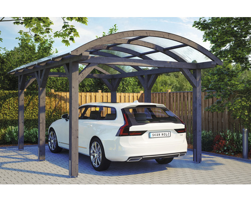 Einzelcarport SKAN HOLZ Franken inkl. Pfostenanker 376 x 541 cm schiefer