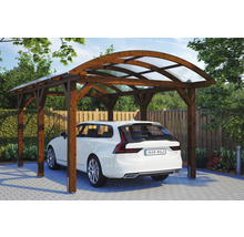 Einzelcarport SKAN HOLZ Franken inkl. Pfostenanker 376 x 541 cm nussbaum