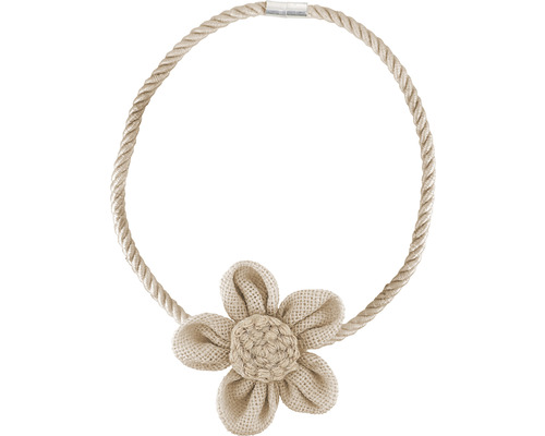 Raffhalter aus Seil mit Blumenmotiv