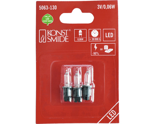 Konstsmide Logo, LED Leuchtmittel 3 Volt 0,06 Watt, Lebensdauer 50000 Stunden