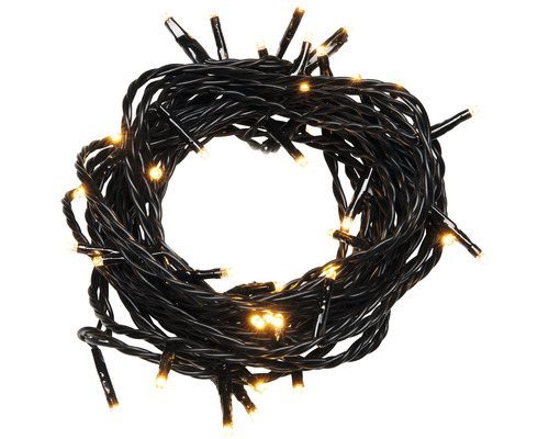 Lichterkette mit warmweißen LEDs und schwarzem Kabel