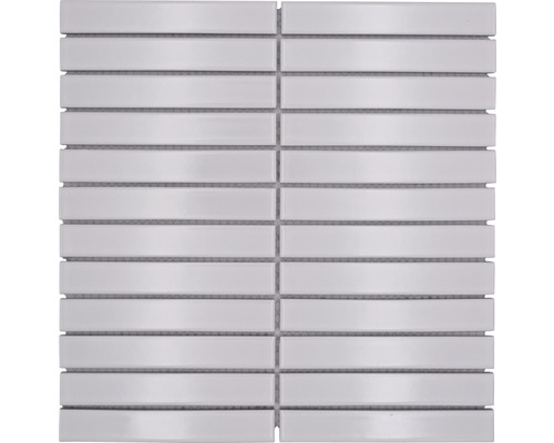 Keramikmosaik CG ST 210 Stäbchen uni weiß glänzend 29,6x30cm Mosaikfliese aus Keramik