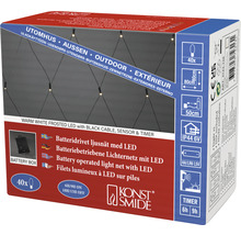 Konstsmide Lichterkette mit warmweißen LEDs, schwarzem Kabel, Sensor und Timer für den Außenbereich, Verpackung