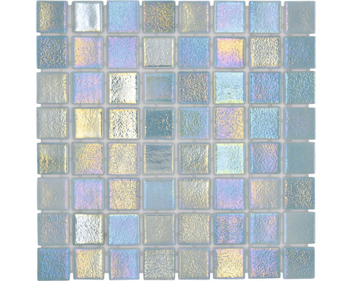 Glasmosaik VP55383PUR Quadrat ECO Shell CRYSTAL 38 PUR 31,6x31,6cm Quadratische Glasmosaikfliese für Wand und Boden