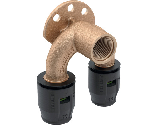 GEBERIT PushFit Doppelanschlusswinkel 90 °20 mm x 16 mm x 1/2 Zoll IG 651.276.00.1 Geberit Installationselement für Waschtischarmatur mit Eckauslauf