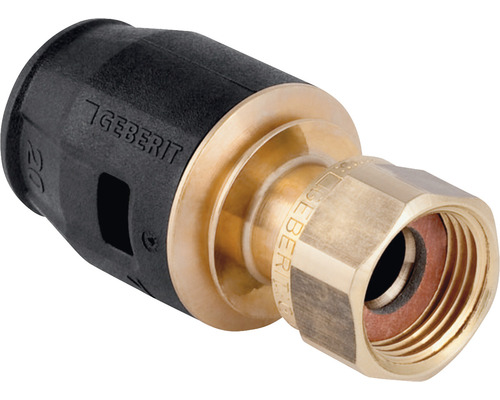 GEBERIT PushFit Übergangsstück mit Überwurfmutter 25 mm x 1 Zoll IG 652.583.00.1 Geberit Übergangsstück aus Messing und Kunststoff