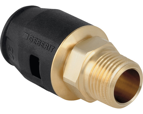 GEBERIT PushFit Übergangsnippel Messing 16 mm x 1/2 Zoll AG 650.551.00.1 Geberit Übergangsnippel mit Außengewinde