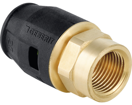 GEBERIT PushFit Übergangsstück Messing 16 mm x 1/2 Zoll IG 650.561.00.1 Geberit Übergangsstück mit Innengewinde