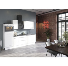 Optifit Küchenzeile mit Geräten Arvid986 270 cm Frontfarbe weiß glänzend Korpusfarbe weiß zerlegt-thumb-0