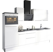 Optifit Küchenzeile mit Geräten Arvid986 270 cm Frontfarbe weiß glänzend Korpusfarbe weiß zerlegt-thumb-5