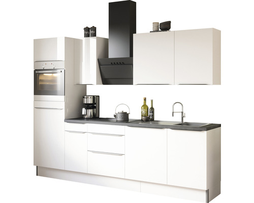 Optifit Küchenzeile Arvid986 270 cm Frontfarbe weiß | HORNBACH | Sockelblenden