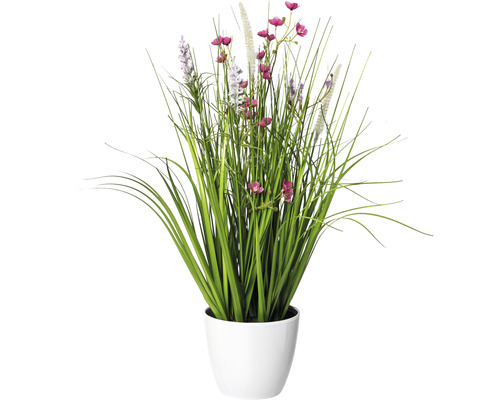 Kunstpflanze Blüten Gras Mix Höhe: 46 cm rosa