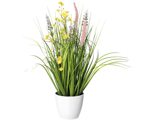 Kunstpflanze Blüten Gras Mix Höhe: 46 cm gelb
