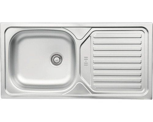 Spülbecken aus Edelstahl mit Abtropffläche