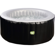 Whirlpool EXIT Silver Classic mit Filterpumpe und integrierter Wärmefunktion, 100 Luftdüsen, LED-Beleuchtung, isolierende Abdeckplane, Bodenplane schwarz