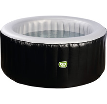 Whirlpool EXIT Silver Classic mit Filterpumpe und integrierter Wärmefunktion, 100 Luftdüsen, LED-Beleuchtung, isolierende Abdeckplane, Bodenplane schwarz