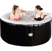 Whirlpool EXIT Silver Classic mit Filterpumpe und integrierter Wärmefunktion, 100 Luftdüsen, LED-Beleuchtung, isolierende Abdeckplane, Bodenplane schwarz