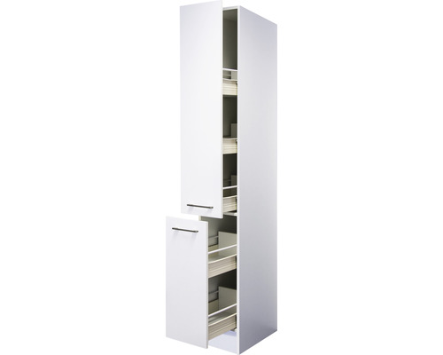 Flex Well Apothekerschrank Varo BxTxH 30 x 57 x 200 cm weiß matt zerlegt 00010961 Küchenschrank mit Auszügen für mehr Stauraum