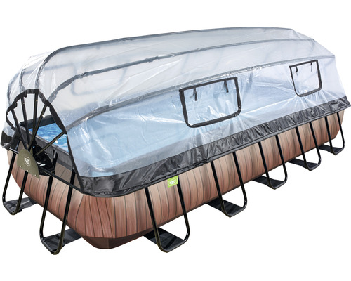 Rechteckiger Pool mit Poolüberdachung