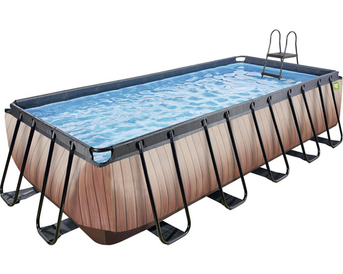 Rechteckiger Aufstellpool mit Leiter