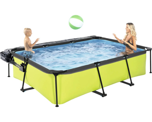 Rechteckiger Framepool mit Personen und Ball
