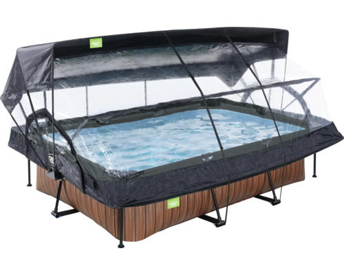 Aufblasbarer Pool mit transparenter Poolabdeckung