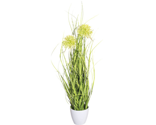 Kunstpflanze Grasbusch mit Blüten Höhe: 50 cm grün