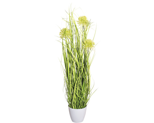 Kunstpflanze Grasbusch mit Blüten Höhe: 60 cm grün