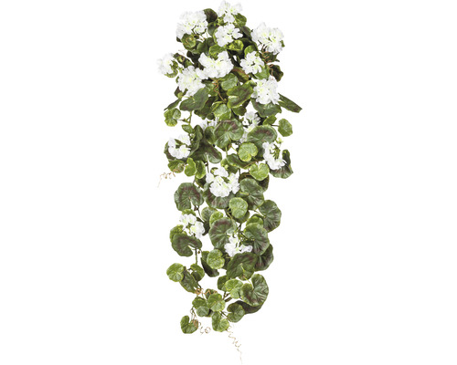 Kunstpflanze Geranienhänger Höhe: 80 cm weiß
