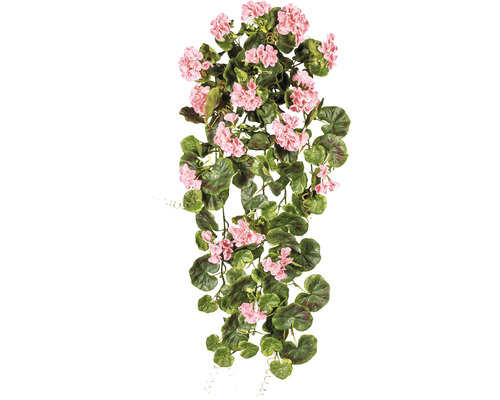 Kunstpflanze Geranienhänger Höhe: 80 cm rosa