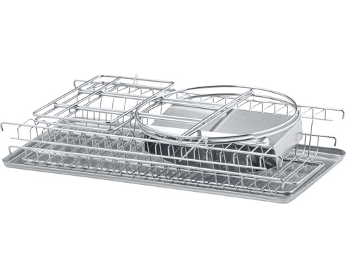 Geschirrabtropfgestell aus Metall mit Abtropfschale