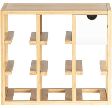 Weinregal aus Holz mit Schublade