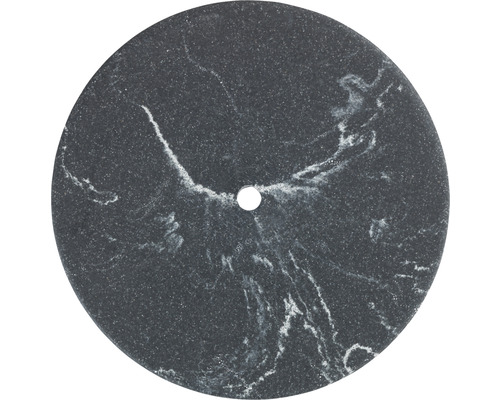 Kreisplatte mit Marmorierung und mittiger Bohrung